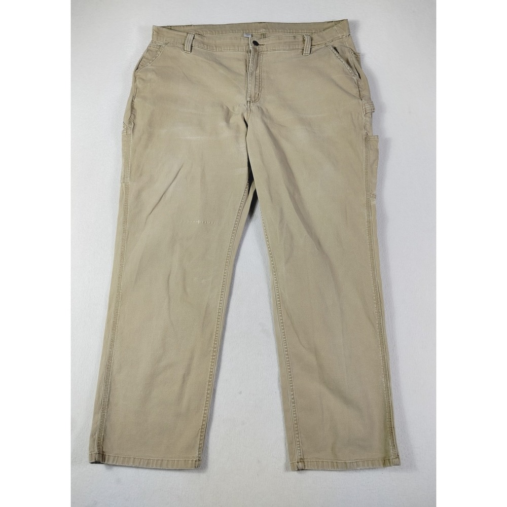 Carhartt Pants Womens 26W Regular Beige‎ Canvas Carpenter Distressed Thrashed